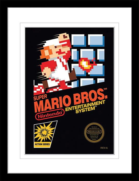 Super Mario - NES Cover - Gerahmter Kunstdruck