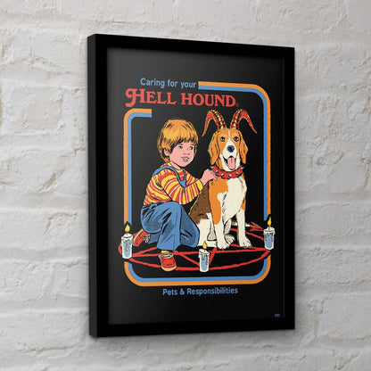 Steven Rhodes - Caring for your hell hound - Framed Art Print