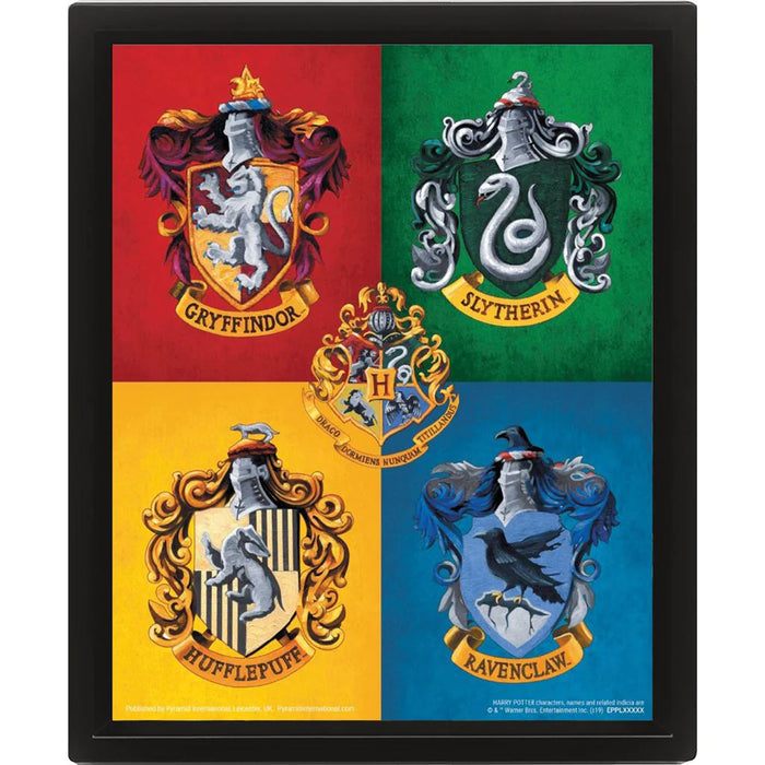 Harry Potter - Colourful Crest - Gerahmtes Bild