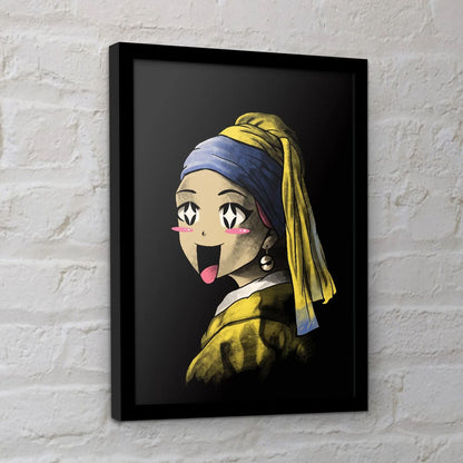 Vincent Trinidad - Kawaii With A Pearl Earring - Framed Art Print