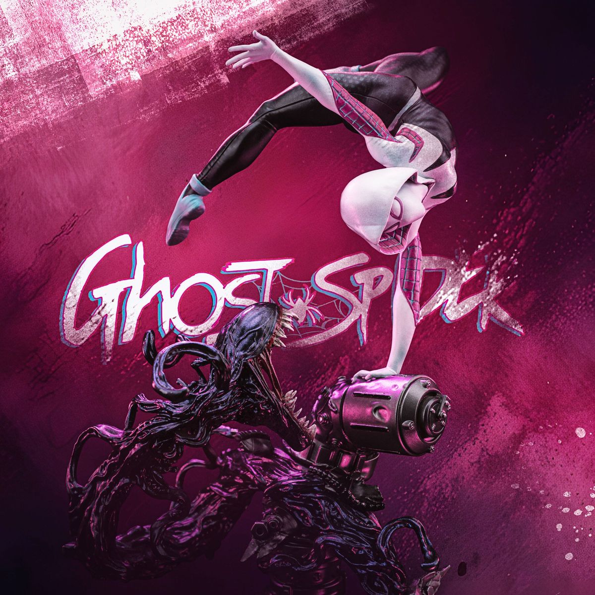 Marvel - Spider-Man vs Villains Art Scale Statue 1/10 Ghost Spider Diorama - Figur