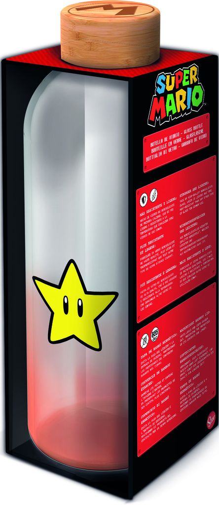 Super Mario - Stern - Glasflasche | yvolve Shop