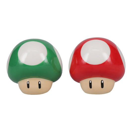 Super Mario - Green &amp; Red Mushroom - Salt Shaker