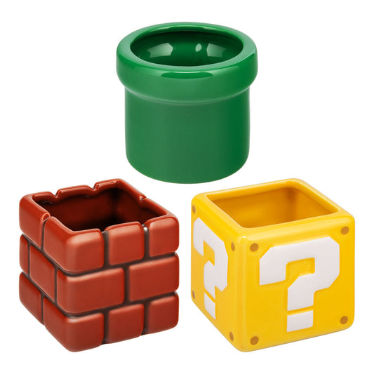 Super Mario - Block, Ziegelsteinblock & Warp-Röhre - Snack Schalen 3er Set