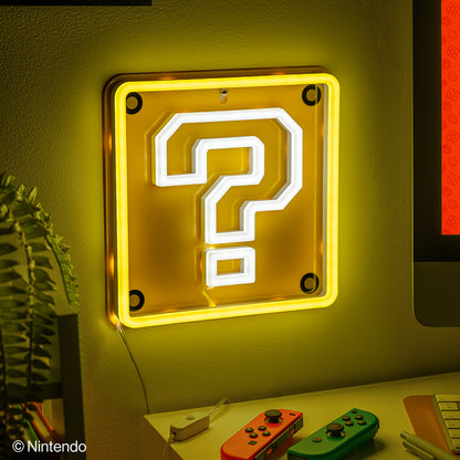 Super Mario - Fragezeichen Block - LED Neon Wandleuchte