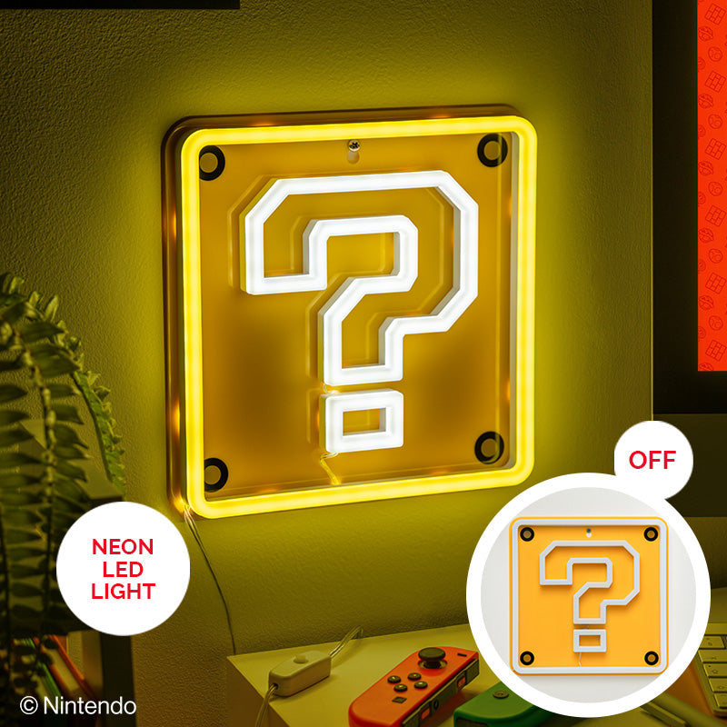 Super Mario - Fragezeichen Block - LED Neon Wandleuchte