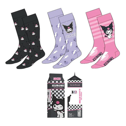 Hello Kitty - Sanrio Kuromi - 3er-Pack Socken