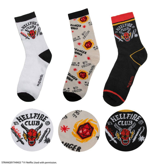 Stranger Things - Hellfire Club - 3er-Pack Socken