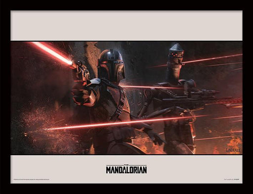 Star Wars: The Mandalorian - Battle - Gerahmter Kunstdruck | yvolve Shop
