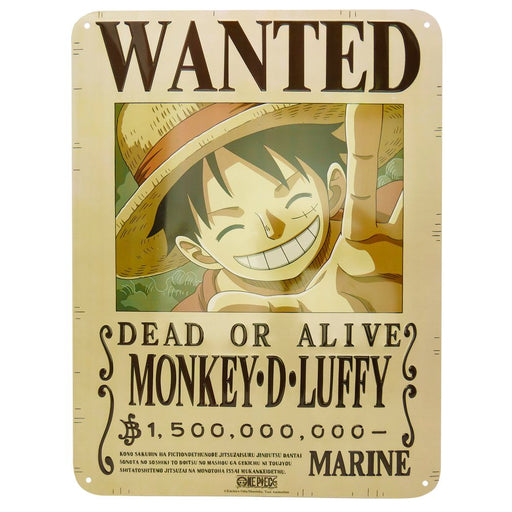 One Piece - Luffy Wanted New World - Metallschild | yvolve Shop