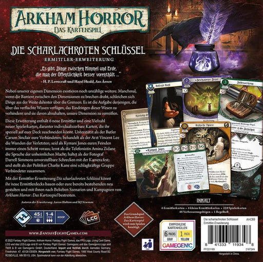 Arkham Horror - Die scharlachroten Schlüssel - Ermittler-Erweiterung | Deutsch | yvolve Shop