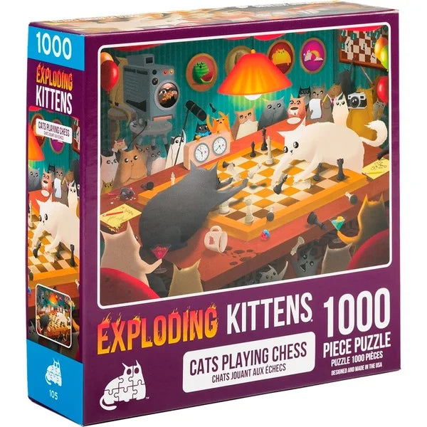 Exploding Kittens - Cats Playing Chess - Puzzle | yvolve Shop