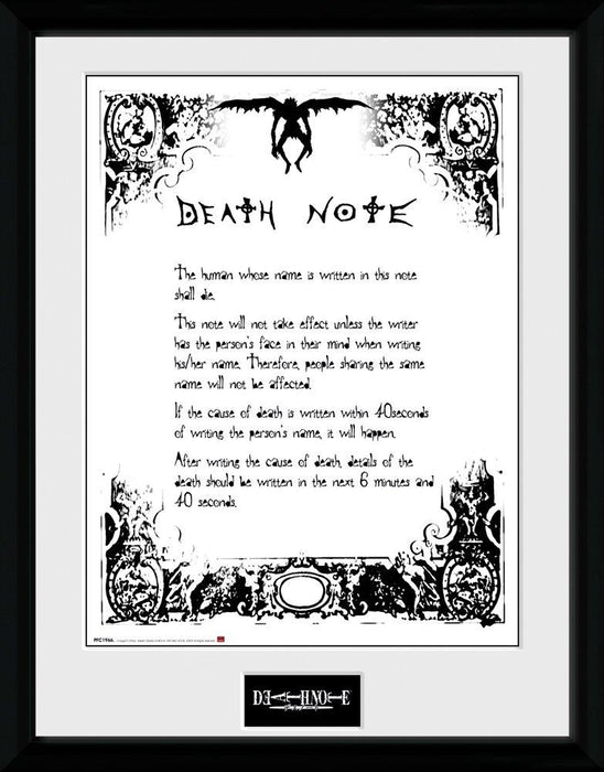Death Note - Rules - Gerahmter Kunstdruck | yvolve Shop
