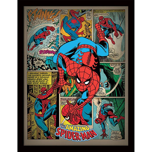 Spider-Man - Retro - Gerahmter Kunstdruck | yvolve Shop
