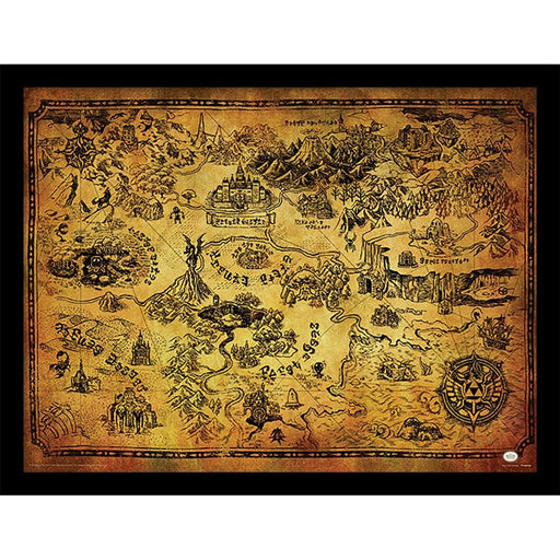 The Legend of Zelda - Hyrule Map - Gerahmter Kunstdruck | yvolve Shop