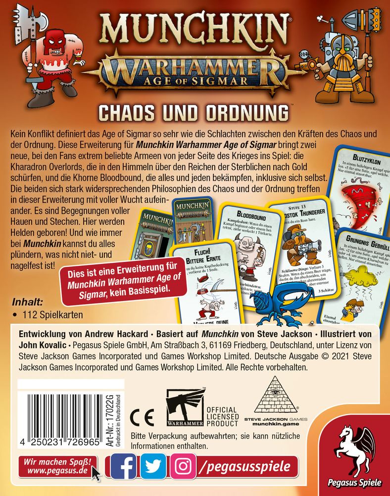 Munchkin - Warhammer Age of Sigmar: Chaos und Ordnung - Erweiterung | Deutsch | yvolve Shop