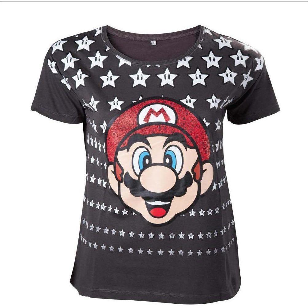 Super Mario - Mario with Stars - Girlshirt