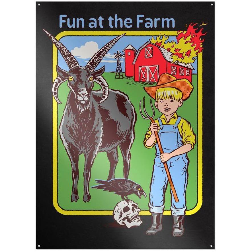 Steven Rhodes - Fun at the Farm - Metallschild | yvolve Shop