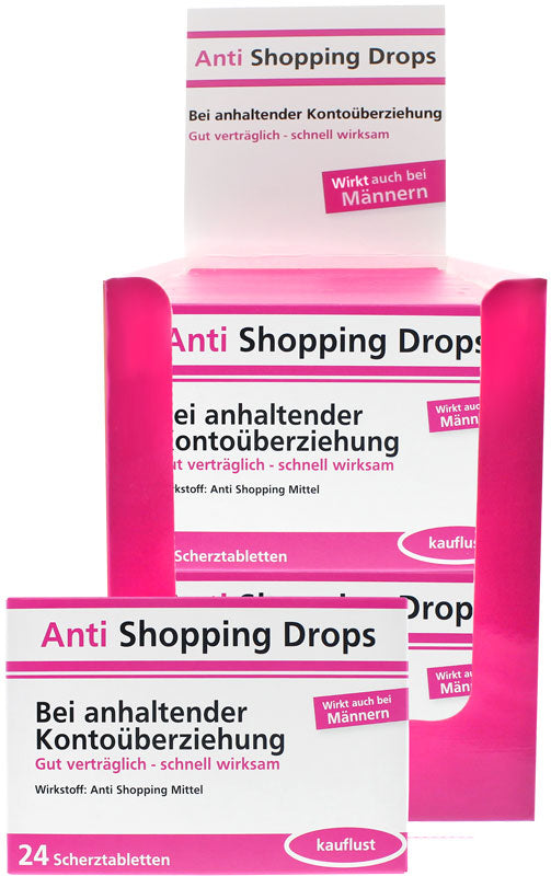 Scherztablette - Anti Shopping Drops - 24 Tabletten | yvolve Shop